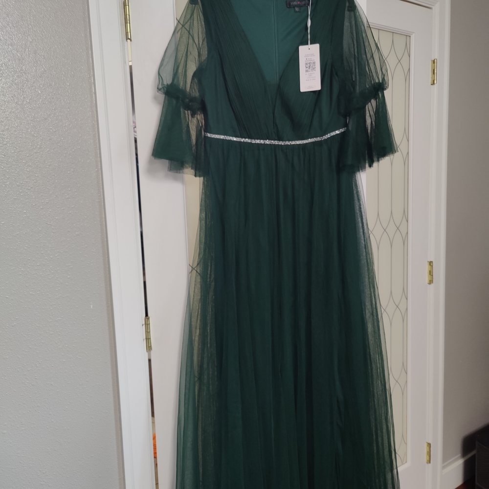 Ever Pretty Green Ruffled Tiered Maxi Gown